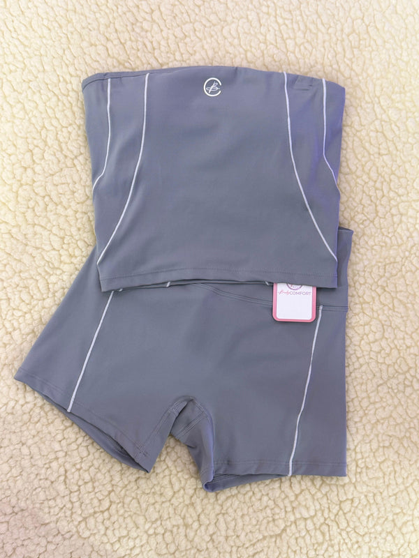 SET TOP STRAPLE Y SHORT (2 PIEZAS)