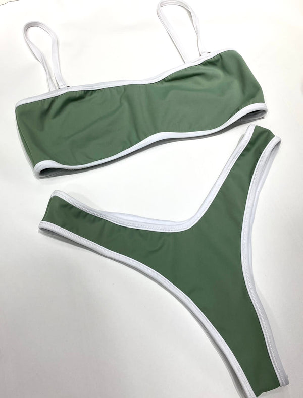 BIKINI LÍNEAS VERDE OLIVA