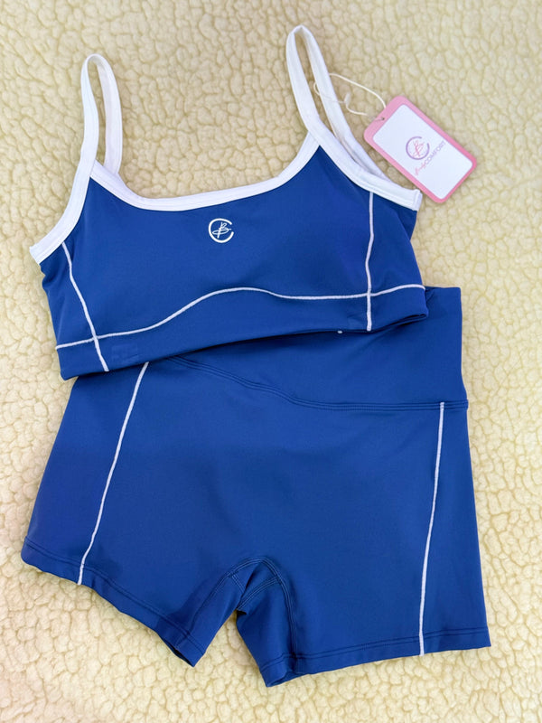SET TOP BRA Y SHORT AZUL (2 PIEZAS)