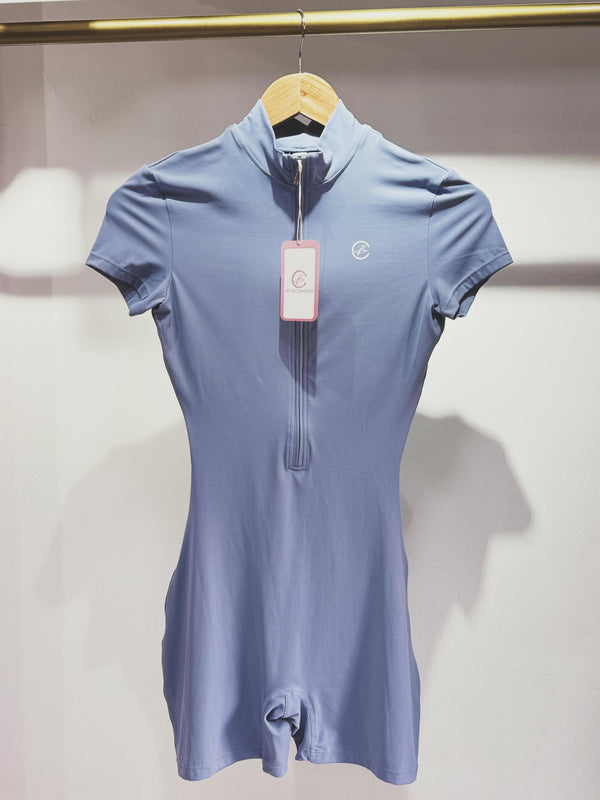 ENTERIZO CORTO MANGA CORTA CIERRE AZUL