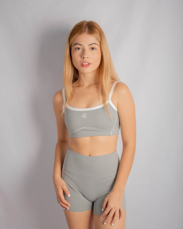 SET TOP BRA Y SHORT GRIS (2 PIEZAS)